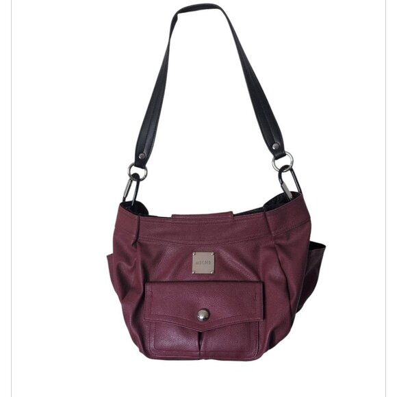 Miche Burgundy Purse Leather Snap up 1 Large Compartment with Side Compartment - Picture 2 of 6